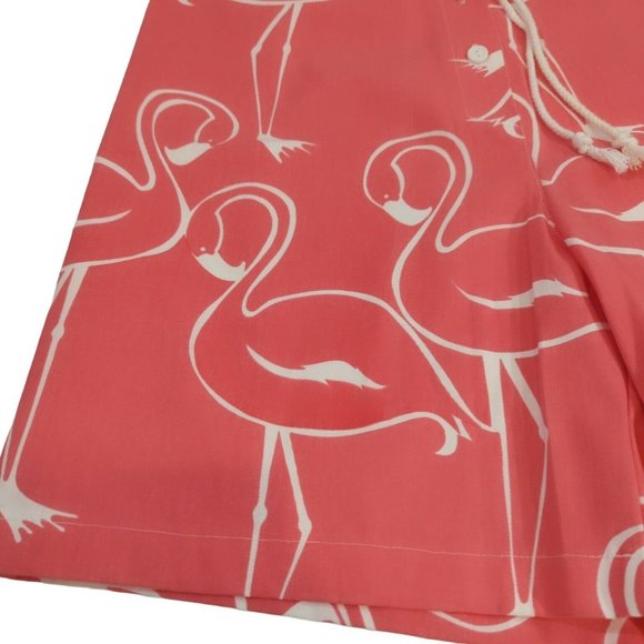 NEW Michigan Rag Co Vtg Casual Shorts Drawstring Mens Lg Pink Flamingo USA MADE - Picture 2 of 8